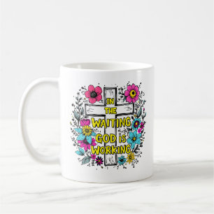 God werkt aan Mok Christelijke Floral Coffee Cup