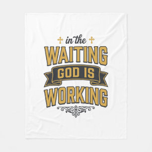 God Werkt Vintage Geloof Typografie T-shirt_1 Fleece Deken