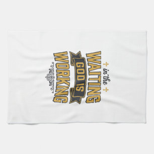 God Werkt Vintage Geloof Typografie T-shirt_1 Theedoek