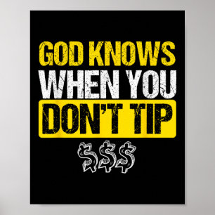 God White Tip Bartender Barman Ober Pub Gift Poster