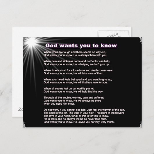 God wil dat je Briefkaart kent (Voorkant / Achterkant)
