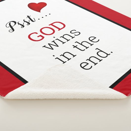 GOD wint in het witte eindtekstwit Sherpa Deken (3/4)