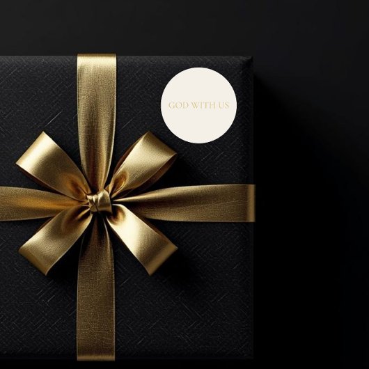 GOD WITH US Cream Christmas Sticker #2