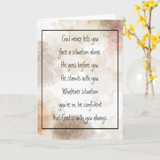 God With You Always Never Alone Inspirational   Kaart (Gele Bloem)