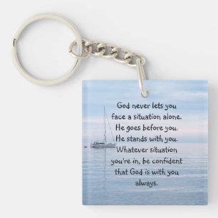 God With You Always Never Alone Inspirational Key Sleutelhanger