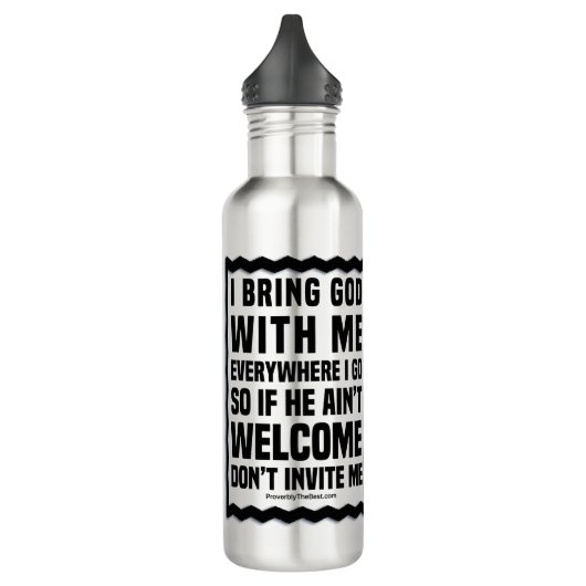 God wordt uitgenodigd waterfles  (Links)