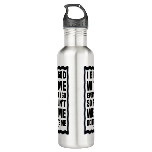 God wordt uitgenodigd waterfles  (Achterkant)