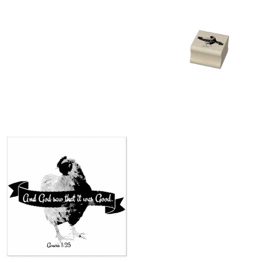 God zag dat het goed was. bijbelkip 	rubberstempel (Gestempeld)