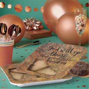 God zal deuren openen" Partij Borden Papieren Bordje