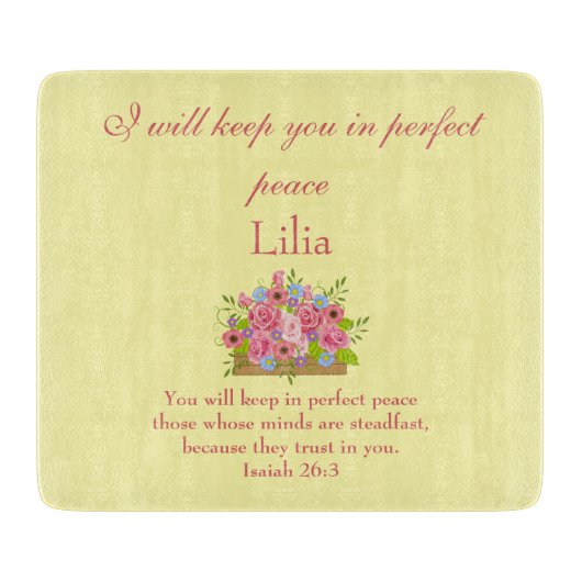 God zal je in volmaakte vrede bewaren snijplank (Voorkant)