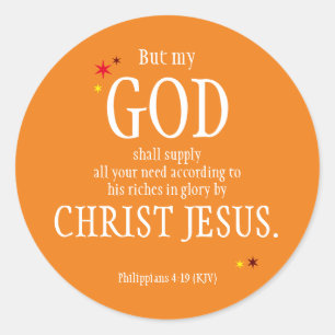 "GOD zal leveren" - Bijbelse Thanksgiving Dag Ronde Sticker