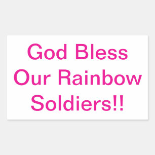 God Zal Regenboog Soldaten Zegenen Hankamer Artjun Rechthoekige Sticker