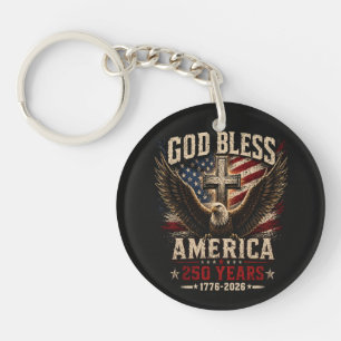 God Zegen Amerika 250 Jaar 1776-2026 Sleutelhanger