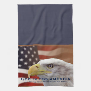 God Zegen Amerika Land van de Vrije Keukenhanddoek