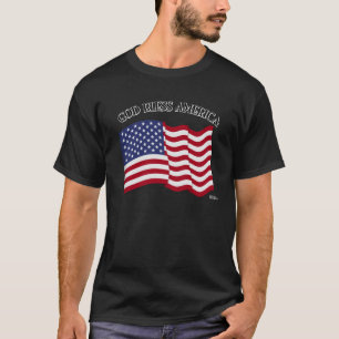 GOD ZEGEN AMERIKA met Amerikaanse vlag T-shirt