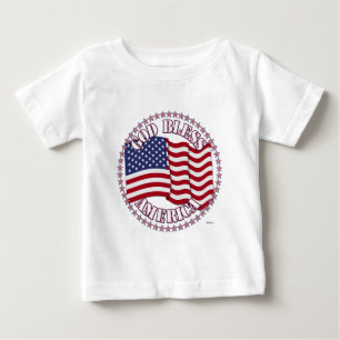 God Zegen Amerika Met De Vlag Van De VS En 50 Ster