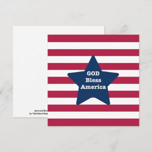 God Zegen Amerika Rood Wit En Blauw Kaart