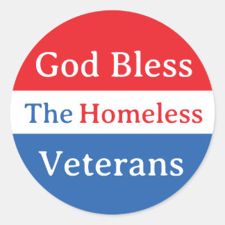 God Zegen de Dakloze Veteranen Ronde Sticker