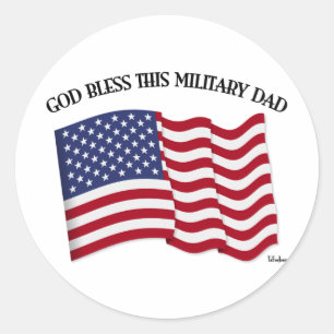 GOD ZEGEN DEZE MILITAIRE VADER met de Amerikaanse Ronde Sticker