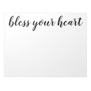 God Zegen Je Hart Zwarte Script Afdruk Notitieblok