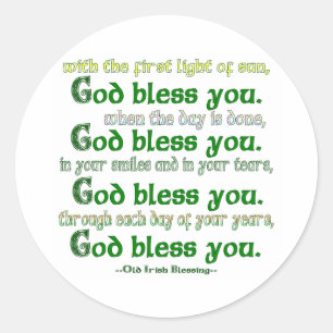 God Zegen Jou Ierse Zegen Ronde Sticker