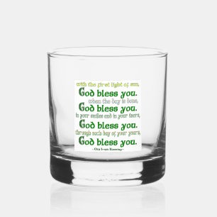 God Zegen Jou Ierse Zegen Whisky Glas