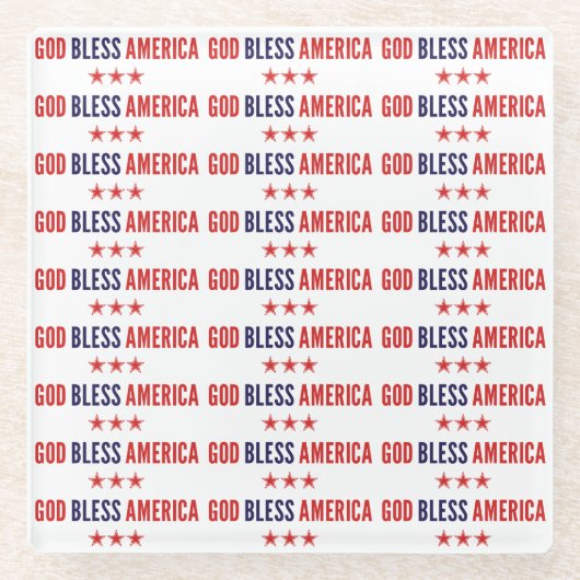 God zegenAmerika Glazen Onderzetter (Voorkant)