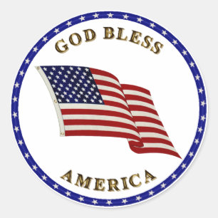 God zegenAmerika Ronde Sticker