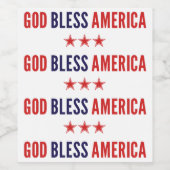 God zegenAmerika Wijn Etiket (Enkel label)
