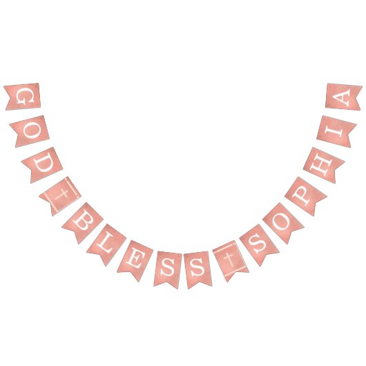 God zegene 6 letters Roos Gouden doop Communie Vlaggetjes (Alle)