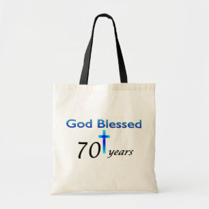 God zegene 70 jaar verjaardagscadeau tote bag