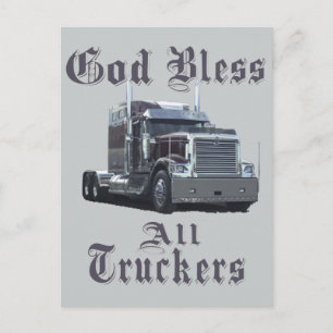 God zegene alle truckers briefkaart