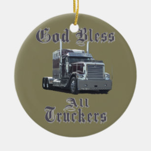 God zegene alle truckers keramisch ornament