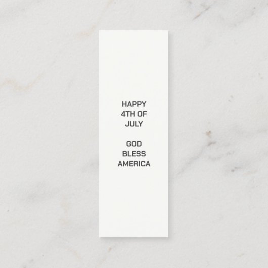 GOD ZEGENE AMERIKA 4 JULI CHRISTELIJK BLADWIJZER MINI VISITEKAARTJE (Achterkant)