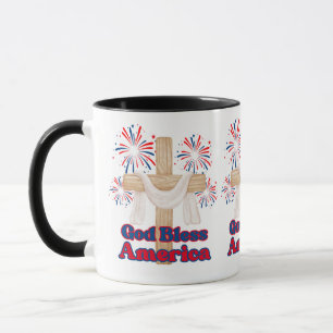 God zegene Amerika als een met geloof gevulde bijb Mok