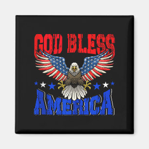 God zegene Amerika Amerikaanse adelaar vlag 4 juli Magneet