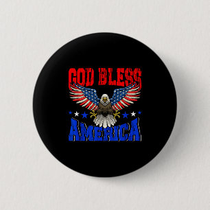 God zegene Amerika Amerikaanse adelaar vlag 4 juli Ronde Button 5,7 Cm