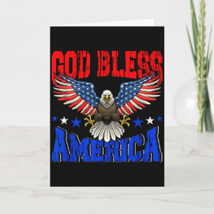 God zegene Amerika Amerikaanse adelaarsvlag 4 juli Kaart