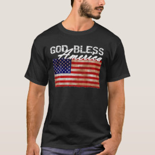 God zegene Amerika Amerikaanse vlag T Shirt