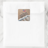 God zegene Amerika Beach teken Vierkante Sticker (Tas)