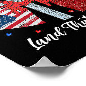 God zegene Amerika Christelijk Hart Kruis Jezus 4d Poster (Hoek)