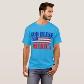 God zegene Amerika Classic Patriottisch T-shirt (Voorkant volledig)