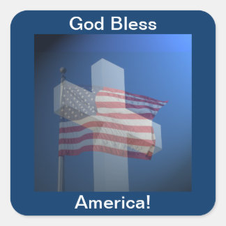 God zegene Amerika!  Giften en kleren Vierkante Sticker