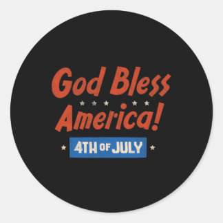 God zegene Amerika Happy 4th of July Patriottische Ronde Sticker