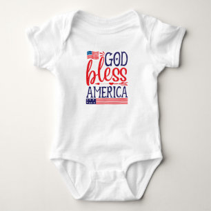 God zegene Amerika met vlag Romper