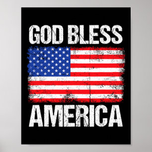 God zegene Amerika Patriottisch Gelukkig 4 juli vo Poster