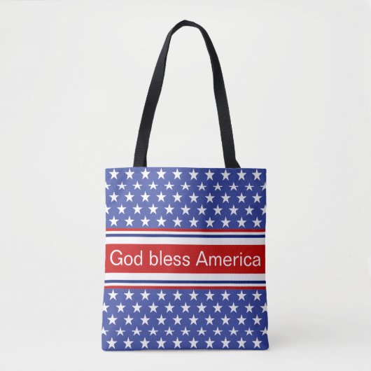 God zegene Amerika patriottisch patroon Tote Bag (Voorkant)