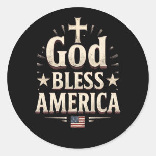God zegene Amerika - patriottische Christelijk Ronde Sticker