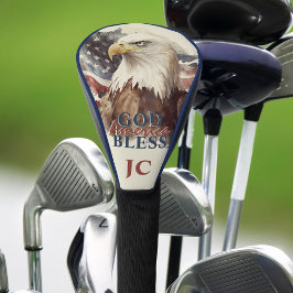 God zegene Amerika Patriottische Eagle Custom Init Golfheadcover
