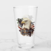 God zegene Amerika Patriottische Eagle Waterverf Glas (Voorkant)